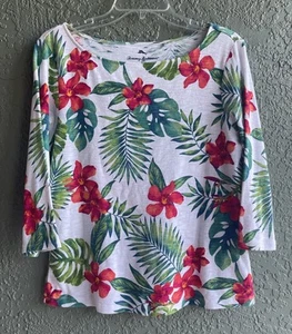 Tommy Bahama WOMENS MEDIUM Tropical 3/4 SLEEVE SHIRT - Picture 1 of 4