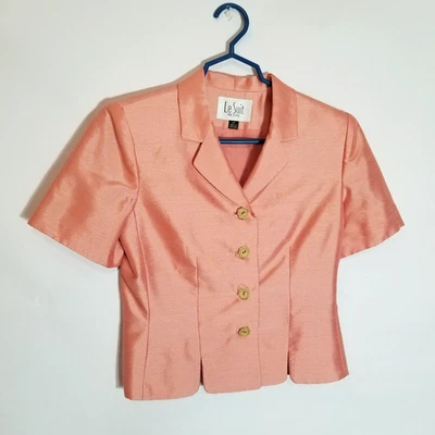 Chaqueta Le Suit Mujer 8P Petite Rosa Blazer 4 Botones Foto 1 de 4
