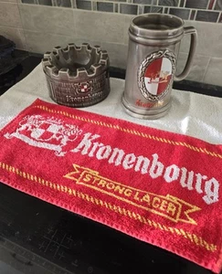 Kronenbourg Vintage One & Half-Pint Tankard With Ashtray & Toweling Bar Cloth. - Picture 1 of 10