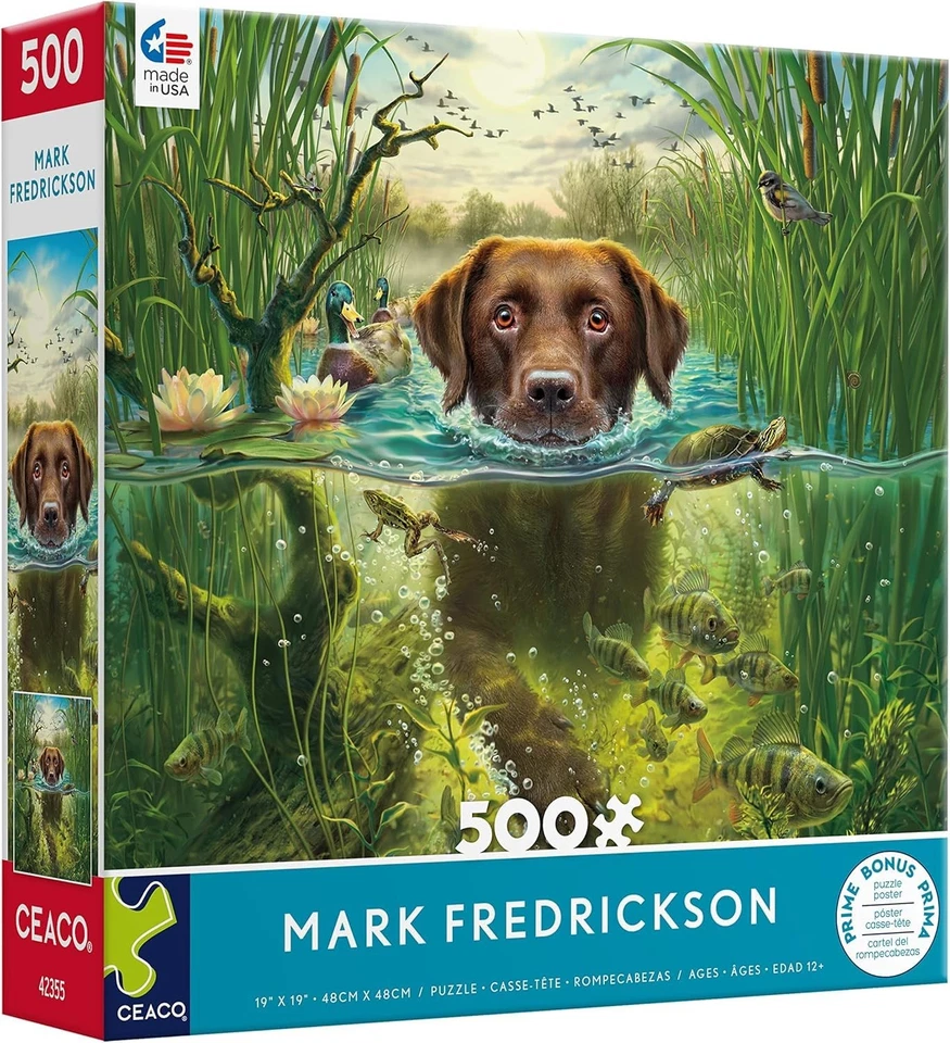 Ceaco - Mark Fredrickson - Chocolate Lab - 500 Piece Jigsaw Puzzle