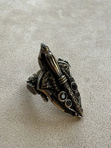 Royal Ring Turkish Craftsmanship Ertugrul 925 Silver  Thumb Ring Adjustable - Picture 1 of 6