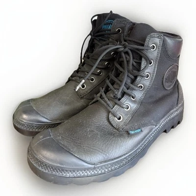 Paladio Negro y Azul Alto Top Cordones Trabajador Senderismo Botas-W8.5 M7 Foto 1 de 4