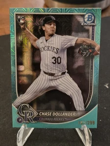 🔥 2025 Bowman Mega Box Mojo - Chase Dollander #62 Aqua Ref/299 RC - Rockies - Imagen 1 de 2
