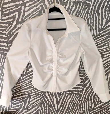 Elegante Stylische Damen Bluse Teenager Weiß Neu Gr. S Trendy Cleangirl UVP 20 € - Bild 1 von 4