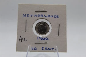 Netherlands 1966 10 Cents Coin - AU - Picture 1 of 2
