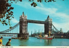 London - View of Tower Bridge over the River Thames - Open - 1976