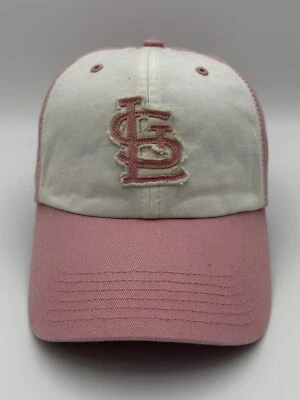 Chapéu boné feminino ajustável vintage gêmeos rosa branco MLB St Louis Cardinals - Imagem 1 de 4