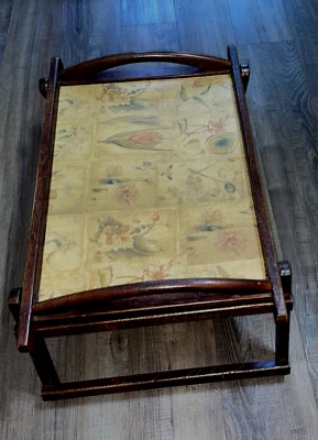 米卡萨木质早餐床托盘桌折叠花卉笔记本电脑托盘非常罕见 — 第 1/4 张图片