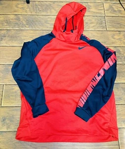 Nike Hoodie Men's XXLarge Red Dri-Fit Polyester Long Sleeve Pockets Pullover - Picture 1 of 5