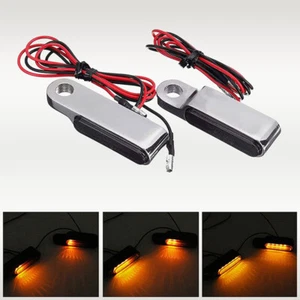 LED Handlebar Turn Signals Lights Indicator For Harley Sportster Dyna Touring - Picture 1 of 9