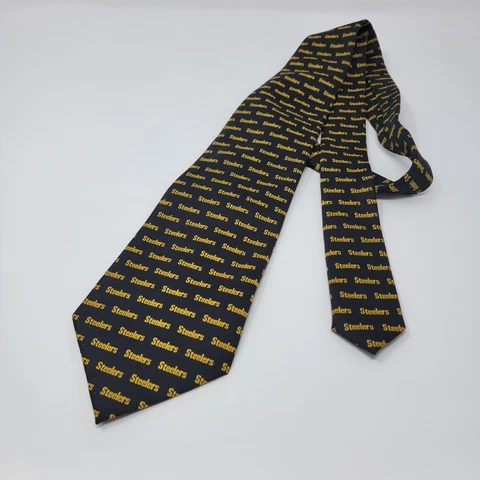 Pittsburgh Steelers Neck Tie Yellow Black Name Game Day Fashion Football Suit Cover