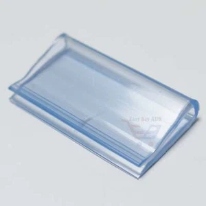 100 x Shelf Talker Data Strip Clip Clear Plastic Shelf Ticket Holder - Picture 1 of 8