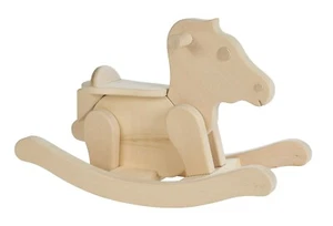 Schaukelpferd aus Lindenholz, traditionelle Tischlerarbeit, neu - Bild 1 von 4