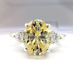5 Ct Certified Treated Champagne Diamond Ring with Accents.925 Silver-Great Look - Picture 1 of 7