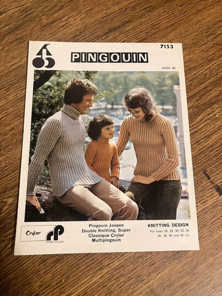 Vintage Patterns from Pingouin - Quich Knit Sweaters - Book #7153 - Image 1 of 1