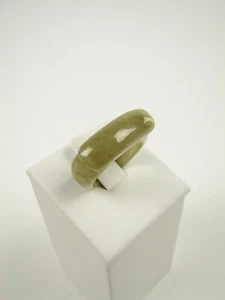 Genuine Natural Variegated Jade Saddle Ring Band - Size 9.5 #701 - Picture 1 of 4
