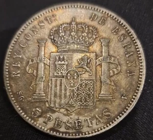 1898 5 Peseten Spanien Silber Alfons XIII Portrait sehr hochwertig High Grade B13 - Bild 1 von 6