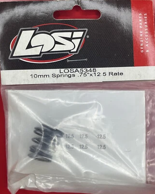Team Losi JRXS 10mm .75" x 12.5 Rate Shock Springs A5348 5348 JRX-S Touring Car - Image 1 of 2