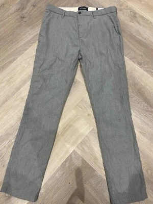 Pantalones Lyle & Scott Mezcla Lana W36 L34 Gris Marl Pantalones Cónicos PVP £120 Foto 1 de 4