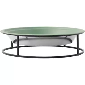 Elevated 14-Cup Pet Food Bowl - Stainless Steel Green Bowl - Picture 1 of 2