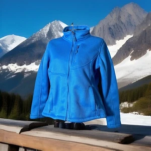 CB Sports Jacket Womens Full Zipper XL Winter Blue Fleece Lined - Picture 1 of 6