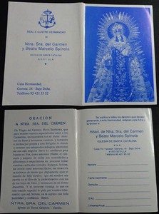 ANTIQUE HOLY CARD PRINT OUR LADY OF CARMEN SEVILLE ANDACHTSBILD CC1603