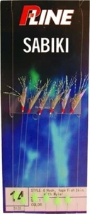 P-Line SMFS10 Sabiki Rig Hage Aurora Fish Skin Mylar Sabiki Rig - Picture 1 of 1