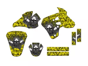 1995-1999 RM 80 FLAMING GEARHEAD Yellow Senge Graphics Kit Compatible with - Bild 1 von 10