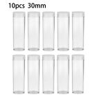 10x/Set 30mm Plastic Portable Tube Holder Clear Round Cases Coin Storage Box New