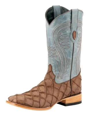 Ferrini Western Boots Mens Bronco Pirarucu Print Brown 43393-10 - Image 1 of 4