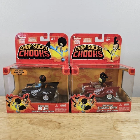 (2) Cartoon Network Chop Socky Chooks Motorized Ko Joe & Chuckie Chan Cover