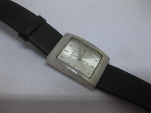 F69148-1/F Rhinestone T Initial Wrist Watch Black Leather Band