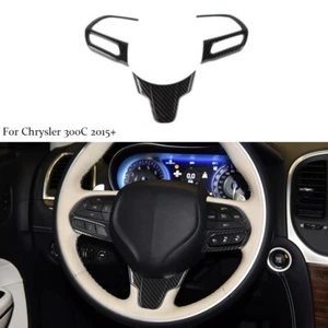 Accesorio de embellecedor de cubierta de volante de fibra de carbono para Chrysler 300 2015+ - Imagen 1 de 9