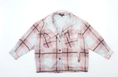 Boohoo Womens Pink Check Jacket Size S - Image 1 of 4
