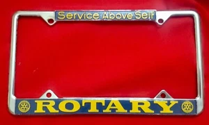 ¡MARCO DE MATRÍCULA DE METAL VINTAGE ROTARY CLUB “Service Above Self”! ¡NUNCA USADO! - Imagen 1 de 2