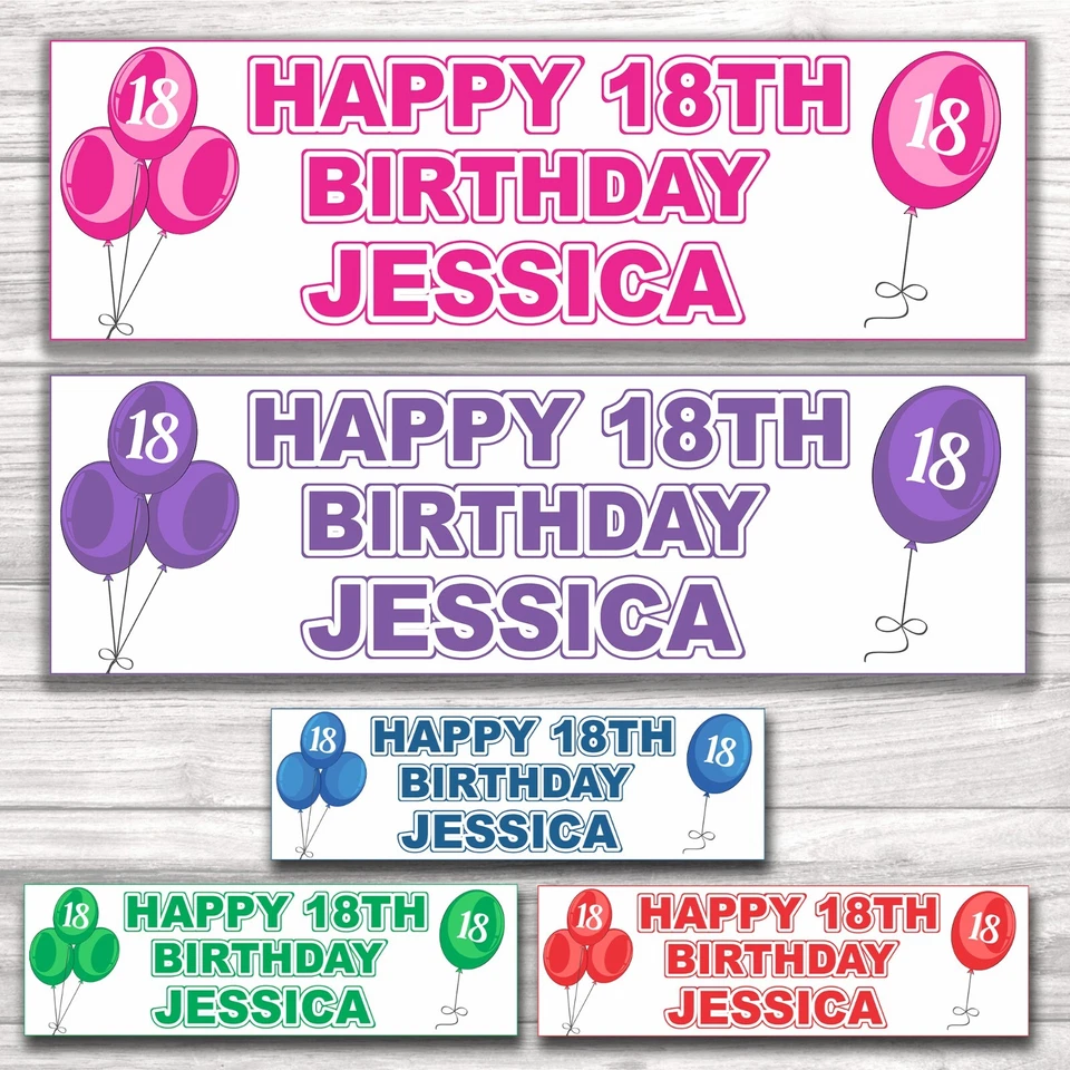 CRAFTMONK PERSONALISED BIRTHDAY PARTY BANNERS - 16th 18th 21st 30th 40th 50th 60th 70th 80