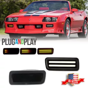 2 Smoke Switchback LED Front Turn Signal Corner Light For 1985-1992 Chevy Camaro - Bild 1 von 10