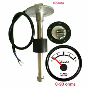 52mm 2-1/16"Fuel Level Gauge with 6.5inch Sender 0-90 ohms Blue LED for Car Boat - Bild 1 von 11