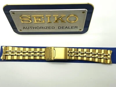 精工男式 20 毫米替换黄色不锈钢通用手表表带 SGS040-20 — 第 1/4 张图片