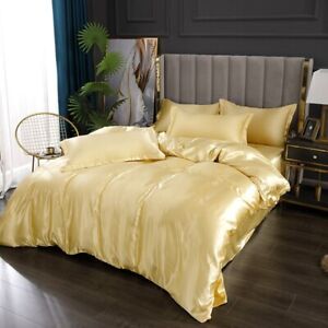 Mulberry Silk Bedding Set Duvet Cover Bed Sheet Pillowcase King Queen Full Twin