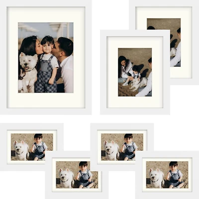 , Gallery Wall Frame Set of 7 Multiple Sizes 11X14, 8X10, 5X7 Picture Frame Coll - Image 1 of 4
