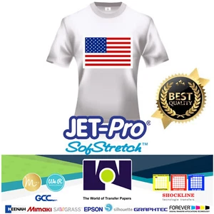 JET PRO SOFT STRETCH 8.5"x11" 50 PK INKJET IRON ON HEAT TRANSFER PAPER NEENAH - Picture 1 of 24