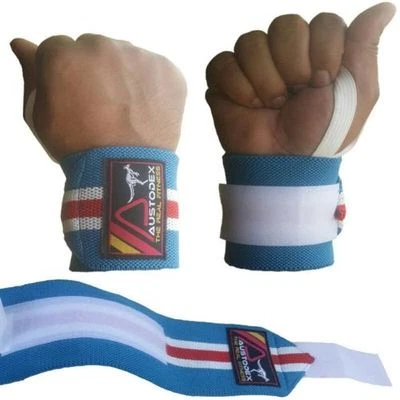 AUSTODEX WEIGHT LIFTING BODYBUILDING GYM TRAINING WRIST SUPPORT STRAPS WRAPS BAR - image 1 of 4