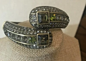 HEIDI DAUS "Infinite Magic" “Sage” Crystal-Accented Bangle Bracelet S/M NWT - Picture 1 of 5