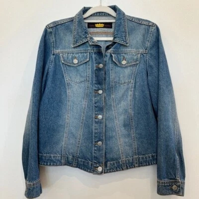 CHAQUETA TODD OLDHAM JEANS Mujer Lavado Medio Denim DE COLECCIÓN 90’S Camionero Grande Foto 1 de 4