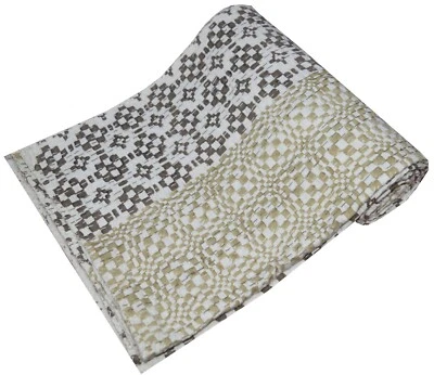 Manta de algodón con retazos dobles edredón Kantha estampado de bloques a mano indio Gudari Foto 1 de 4