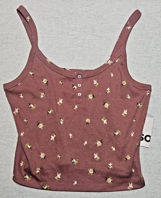 So Goods For Life Rust Flowered Camisole Women's Size XL - Image 1 of 3