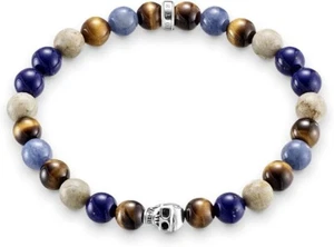 THOMAS SABO Rebel at Heart 925 Silver Skull Bracelet - Picture 1 of 2