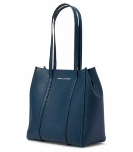 THE MARC JACOBS E-The Shopper große Ledertragetasche meerblau ~ neu mit Etikett ~ STAUBTASCHE - Bild 1 von 9