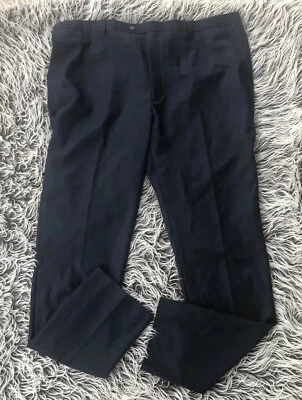Nuevo con etiquetas Pantalones de vestir Angelo Rossi azules para hombre 47x38 pantalones grandes altos sin dobladillo Foto 1 de 4